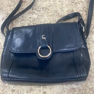 Ashwood genuine leather navy crossbody bag